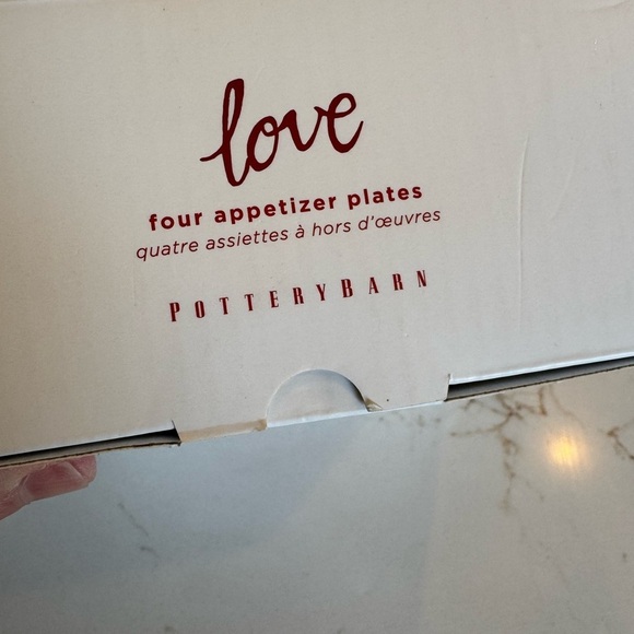 Pottery Barn Watercolor Heart-Shaped Ceramic Appetizer Love Plates Set of 4 - Picture 3 of 11